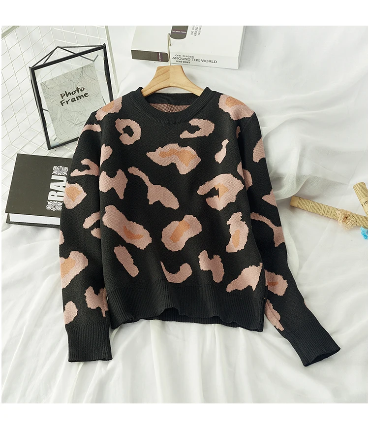 Женский свитер с длинным рукавом уличная одежда принтом в виде сердца и слона