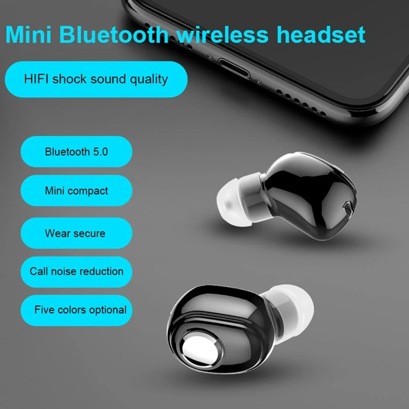 Мини-наушники-вкладыши 5 0 Bluetooth HiFi беспроводная гарнитура с микрофоном