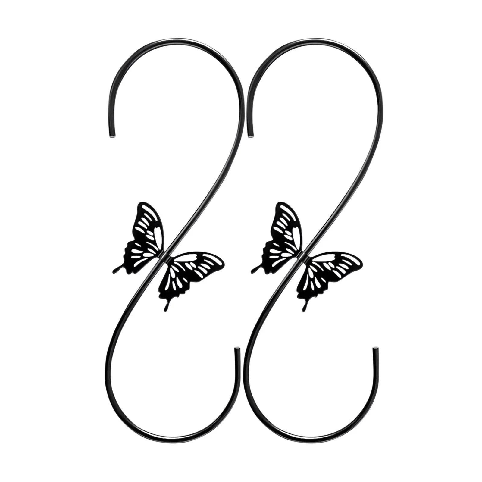 

2Pcs Metal Hummingbird Feeders Hook Bird Hanger Heavy Duty S Hook Outdoors Hang Butterfly Design, for Hanging Plant/Wind Chimes