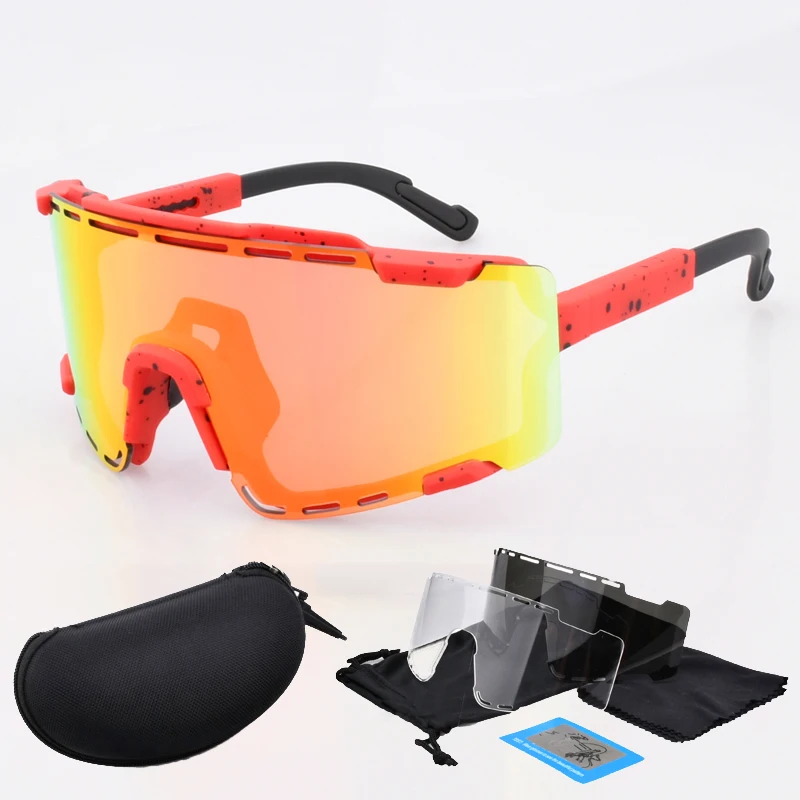 

3 Lens Sports Polarized Cycling Glasses Bicycle Motocross Mask Men's Retro Glasses Dirt Bike Goggles Eyewear Sunglasses for Men