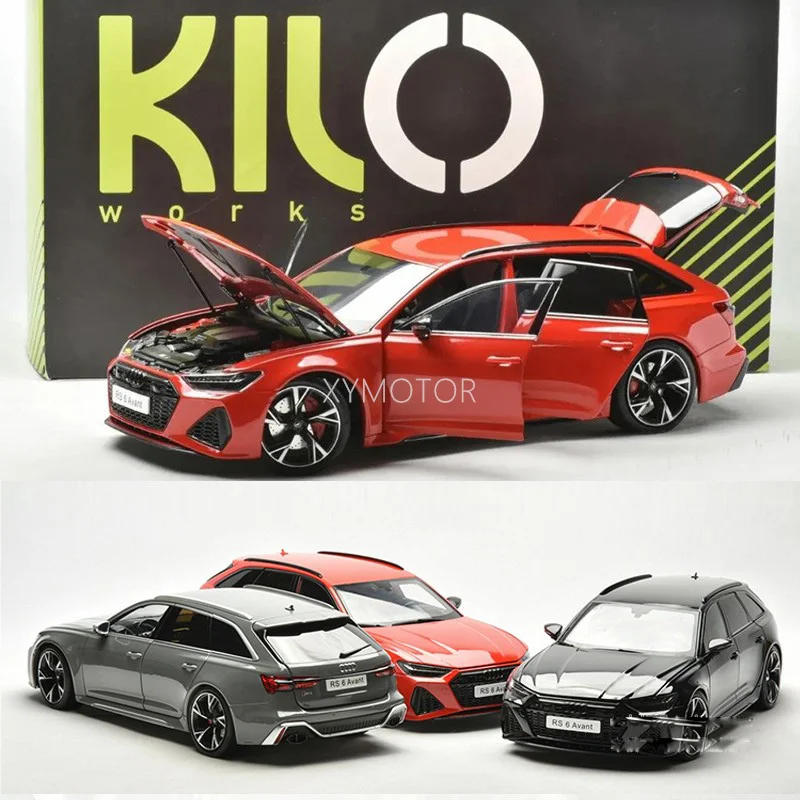 

Kilo Works 1/18 For Audi RS6 C8 Wagon Metal Diecast Model Car Kids Gifts Toys Hobby Display Collection Ornaments