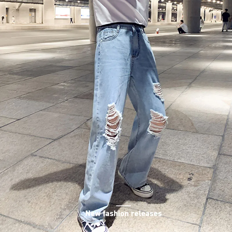 

Джинсы женские рваные с дырками, модная универсальная базовая Повседневная Уличная одежда для подростков и колледжа, свободные шикарные дж...