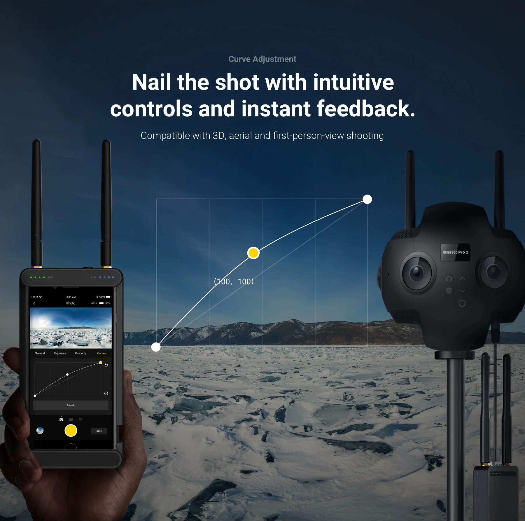 Insta360 Pro 2 сферическая VR 360 8K камера с FarSight Monitoring