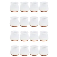 silicone chair leg caps with felt pads free moving table leg covers 16 pcs stool leg protectors transparent white