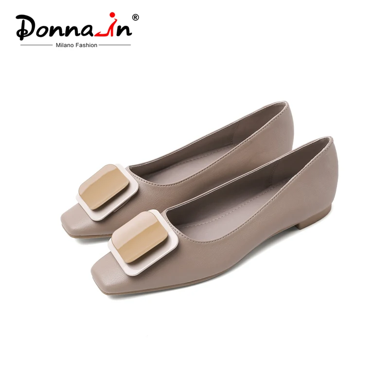Женские балетки Donna in из натуральной кожи с квадратным носком металлическим