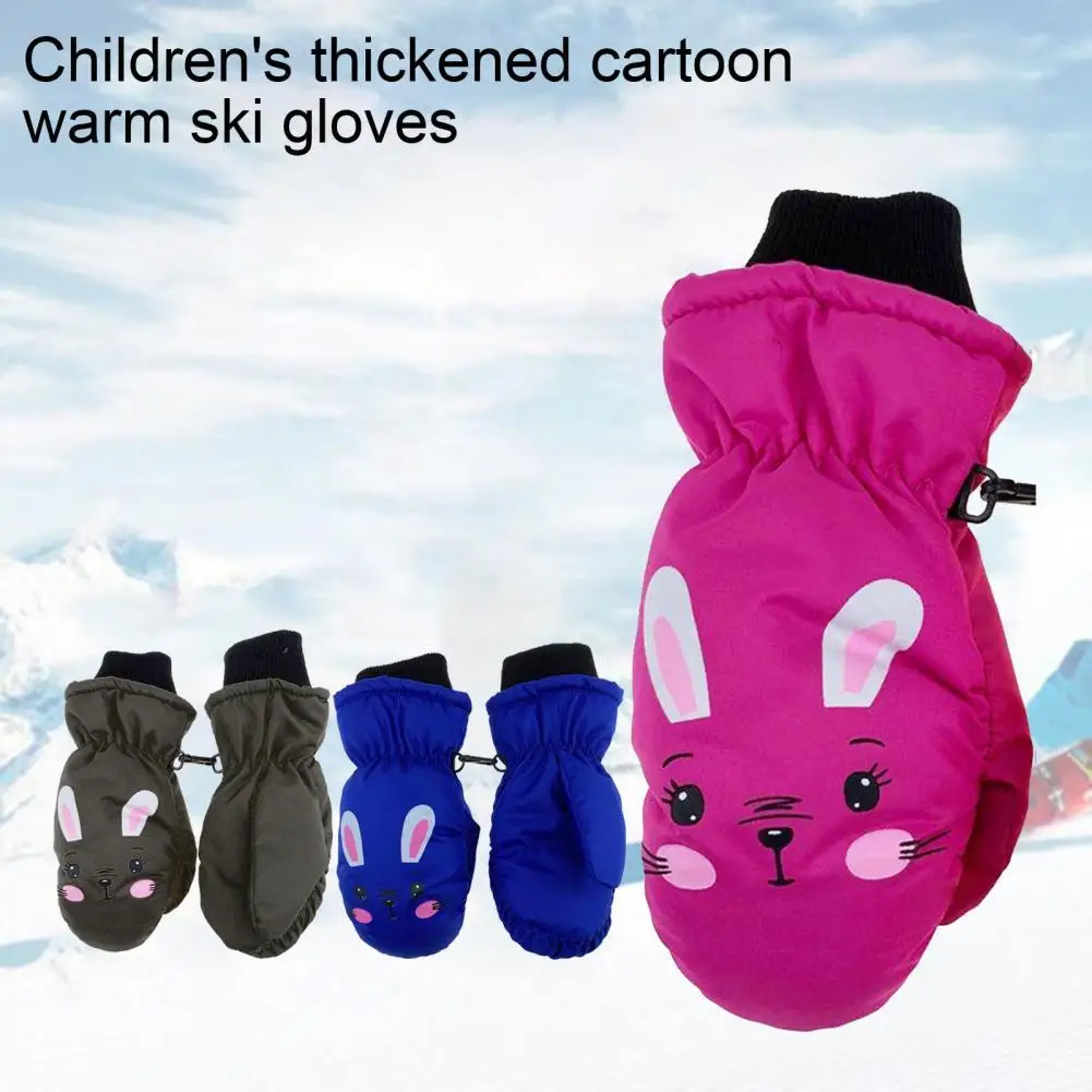 

Breathable 1 Pair Excellent Children Winter Mitten Wide Application Skiing Gloves Fine Workmanship for Camping