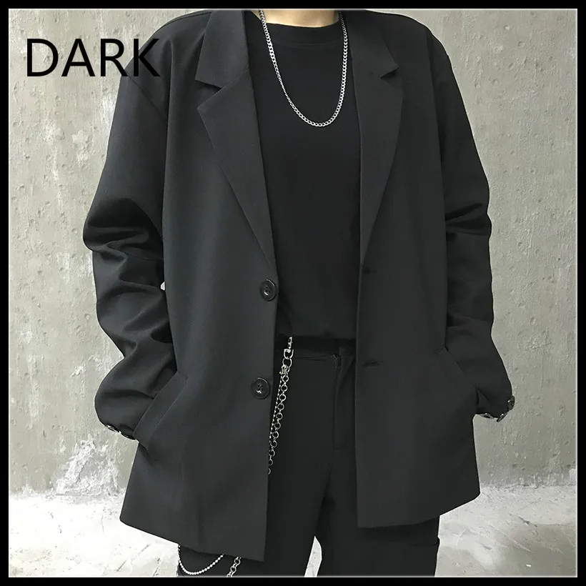 Женский свободный пиджак [DARK] Черный Повседневный универсальный небольшой
