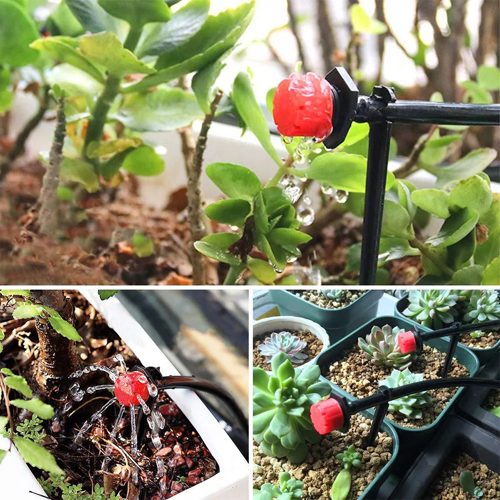 

100pcs Garden Irrigation Nozzle Adjustable Dripper Watering Sprinkler Emitter Garden Sprinklers Droppers Tool Irrigation Kit