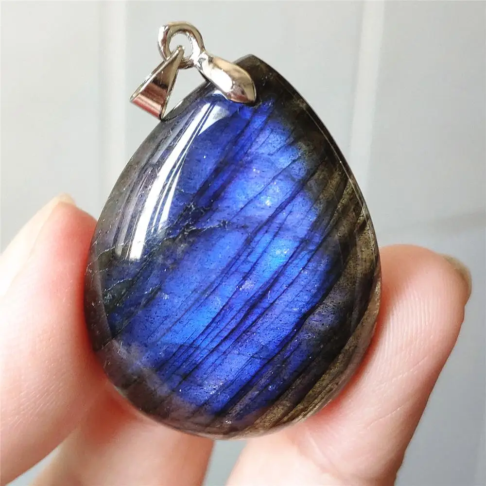 Высокое качество естественный синий свет кулон из Лабрадорита драгоценный