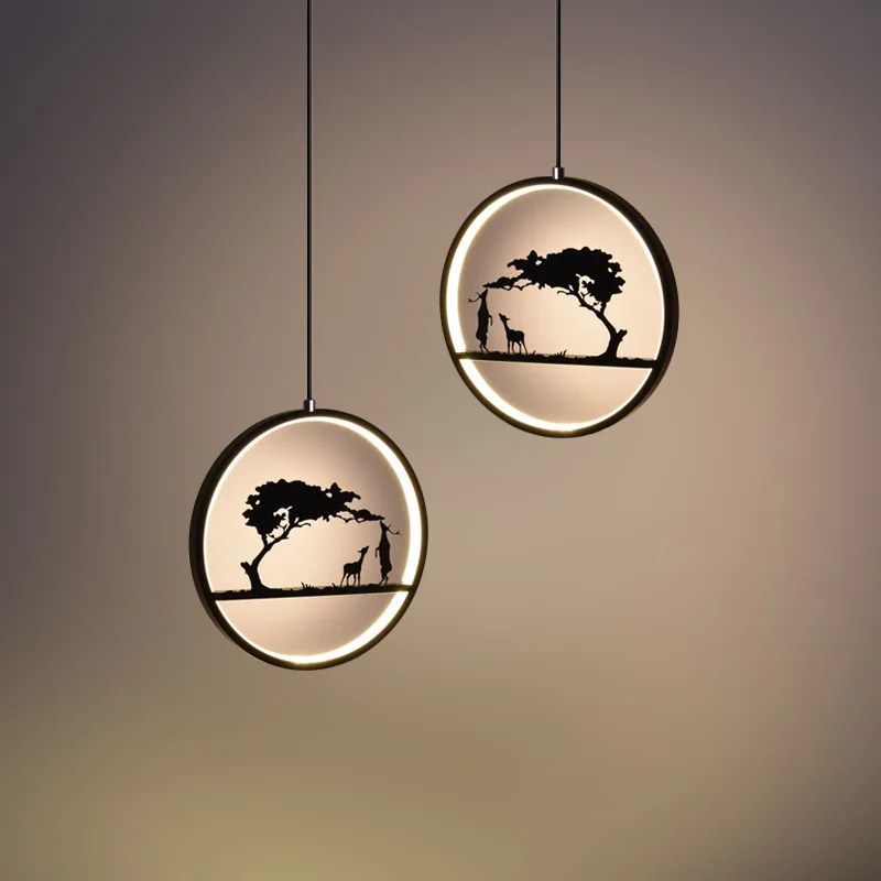 Круглые подвесные лампы в современном художественном дизайне акриловые