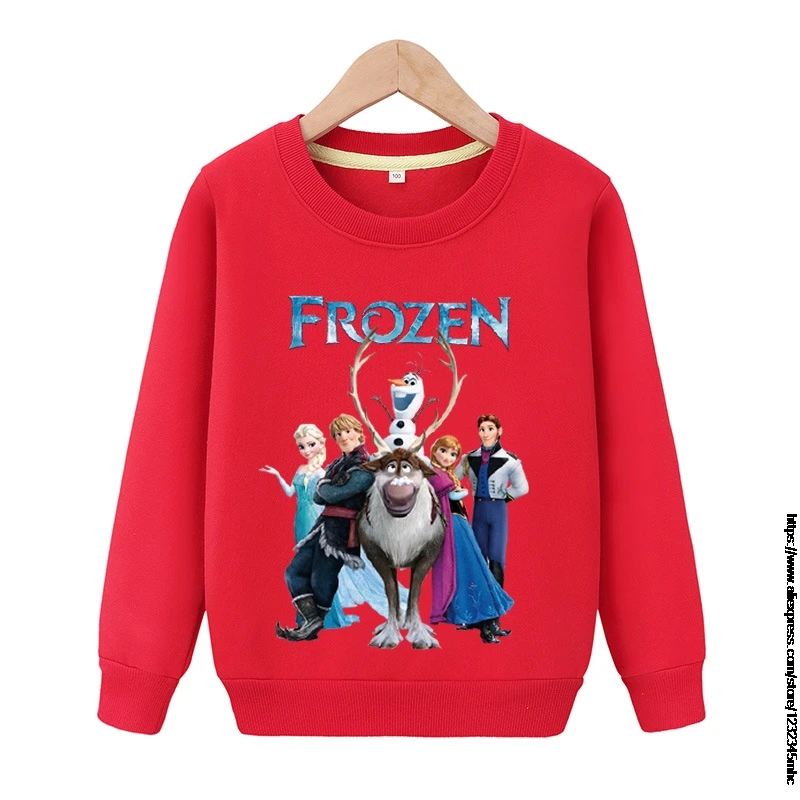 Cartoon Frozen Elsa Anna Baby Girl Hoodies Kid Sweatshirts Spring Autumn Tops Clothes Long Sleeve T Shirt Girls Costume Clothing | Детская
