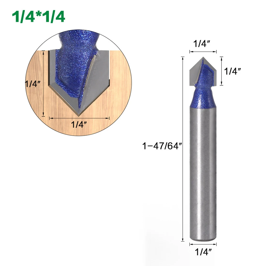 

Double-edged Drill Bit 4pcs High strength 1/4\\'\\' CNC 90 Degree Woodwork