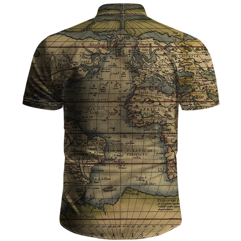 3D print summer men's shirt button down fine dye cloth mixed print 3D astronaut style travel shirt Unisex travel shirt