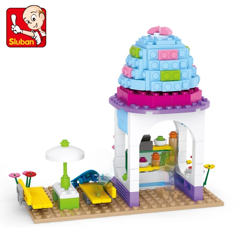 

Sluban Building Block Girl Dream Friends Ice Cream Shop 205pcs Educational Bricks Toy-Boy No retail box
