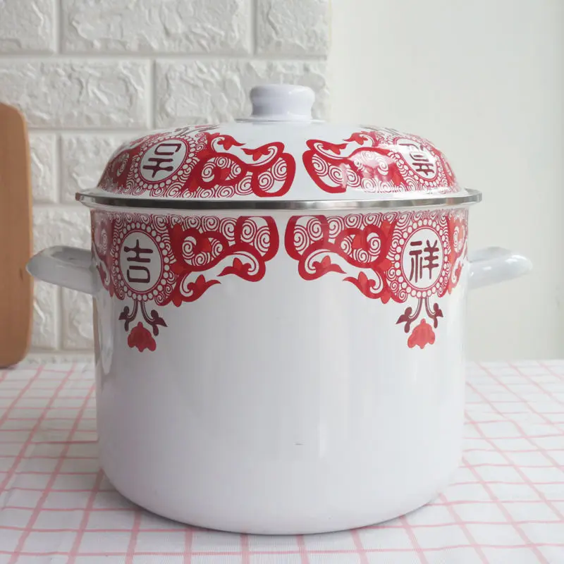 Горшок для супа молочный горшок эмалированный 9.5л толстый Пароварка большой