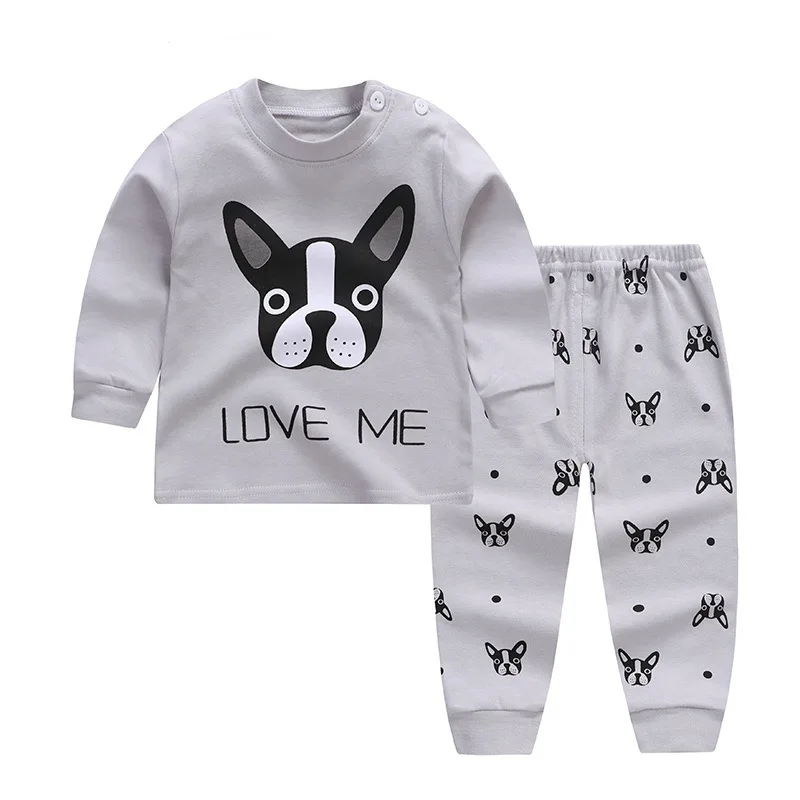Luna Blanco/От 6 месяцев до 4 лет комплекты одежды из 2 предметов для маленьких мальчиков детские комплекты нижнего белья с длинными рукавами для мальчиков Одежда для маленьких мальчиков из 2 предметов