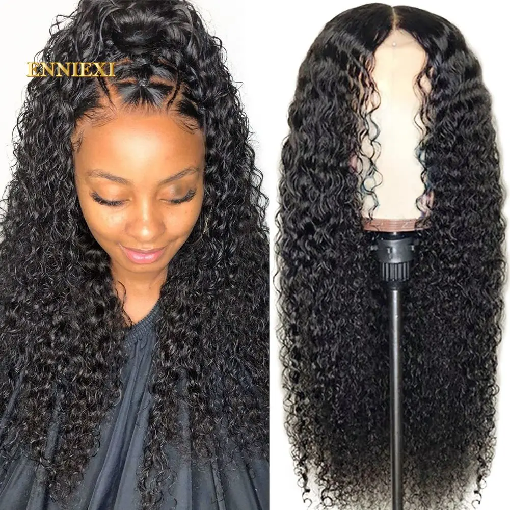 4x4 Lace Front Wigs Human Hair Pre Plucked 180% Density Brazilian Kinky Curly Lace Frontal Wig Baby Hair Black Human Hair Wigs