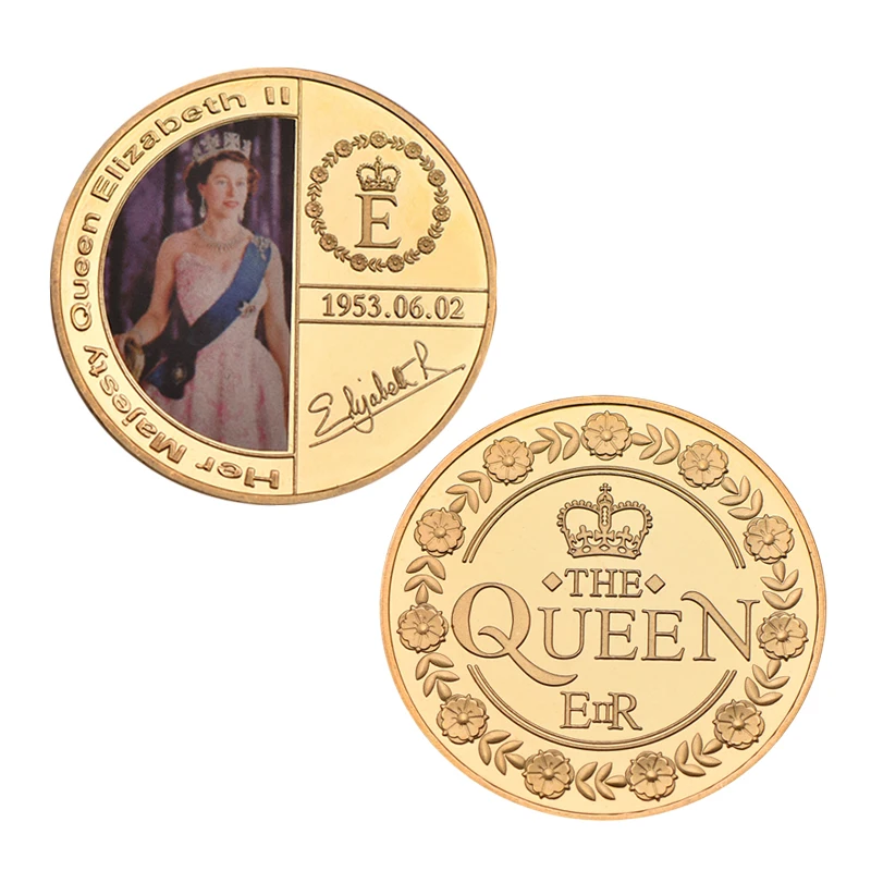 WR Queen Elizabeth II золотые коллекционные монеты оригинал с подарочной коробкой