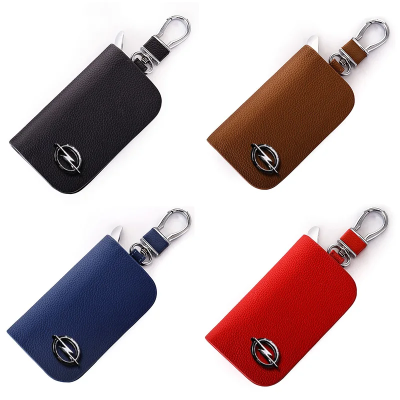 

Genuine Leather Car Key Case Cover Business Bag With Opel Logo For Opel Zafira Astra G j H Corsa Insignia Antara Meriva Zafira
