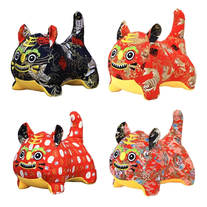 

3/4/6/8 ''китайский тканевый Тигр талисман кукла новый год Мягкое Животное украшение комнаты для сна кукла комната настольное украшение