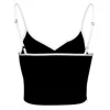 Kendall Jenner Inspired Style Black Heart Singlet Sculpted Adjustable Straps Hearted Neckline Stretchy Crop Top With Contrast Binding 5