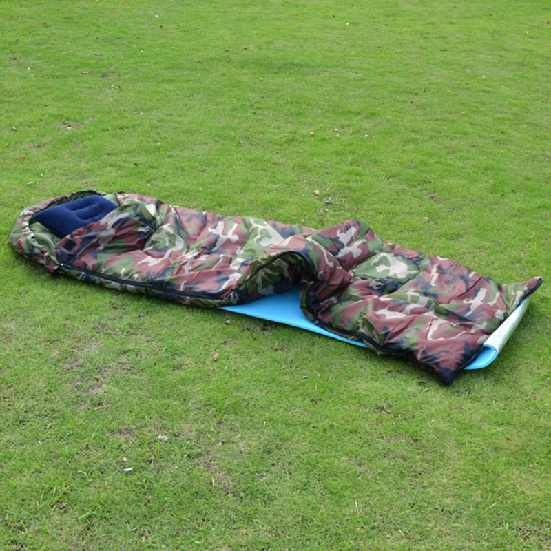 

Outdoor Camouflage Warm Waterproof Travel Hooded Sleeping Bags Cotton Camping Sleeping Bag