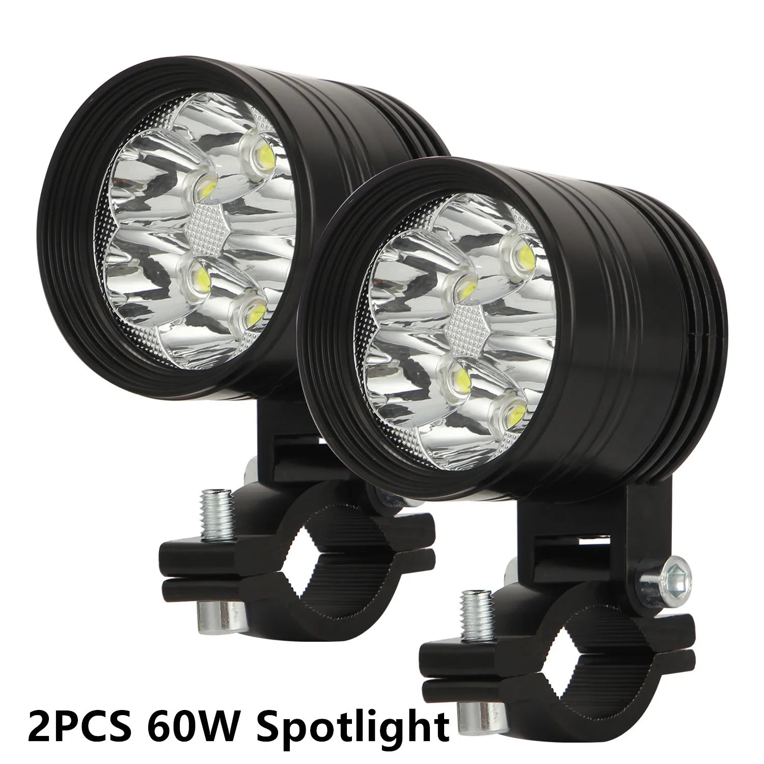 

2PCS Motorcycle Led Headlight 6000k White Super Bright 6-Leds Working Spot Light Motorbike Fog Lamp 60W LED Scooters Spotlight