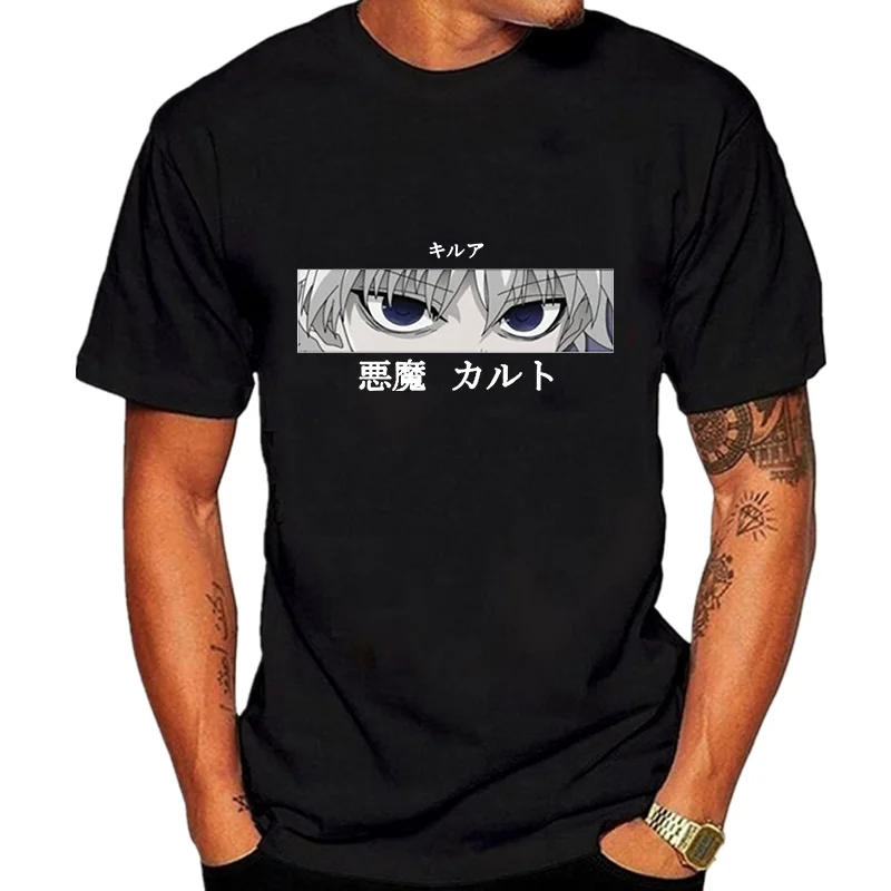 

Summer New Style Devil Print Lettering Men's T-shirt Short-sleeved Shirt Japanese Anime Print Round Neck Men's Short-sleeved