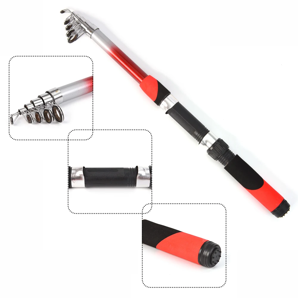 

Lixada Fishing Rod Reel Combo Full Kit with 2PCS 2.1m Telescopic Fishing Rods 2PCS Spinning Reels Fishing Lures Hooks pesca