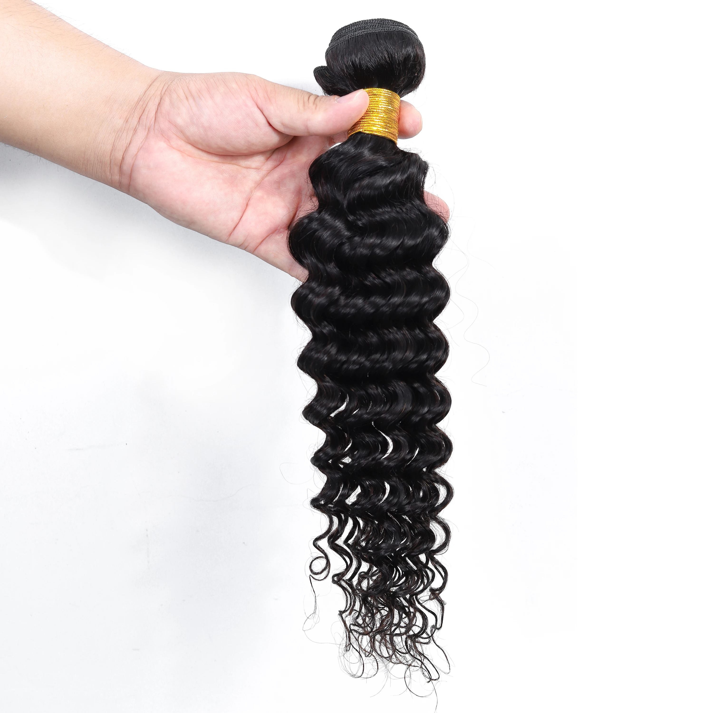 Индийские пучки волос с глубокой волной 100% человеческие можно купить застежкой