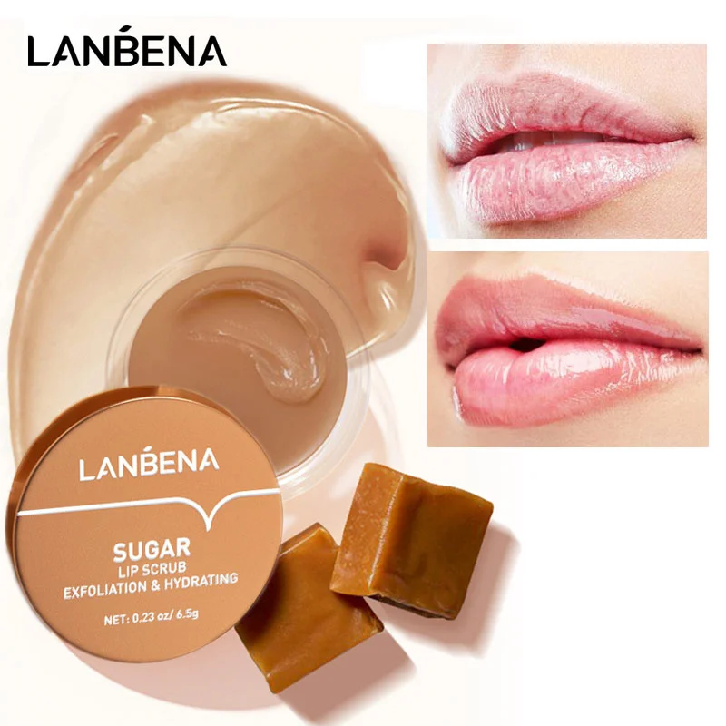 

LANBENA Exfoliating Lip Scrub Lip Mask Oil Lightening Dark Lips Repair Dry Peeling Remove Fine Lines Augmentation Lip Balm Care