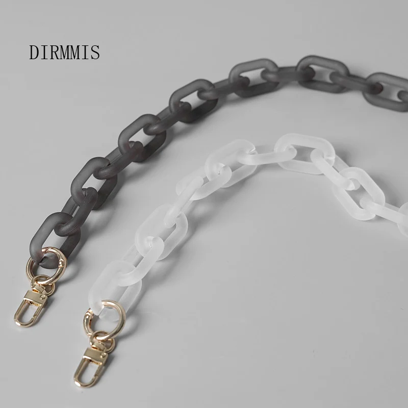 

New Fashion Woman Bag Accessory Detachable Parts Replacement Chain Grey White Matte Strap Women Acrylic Shoulder Handle Chain