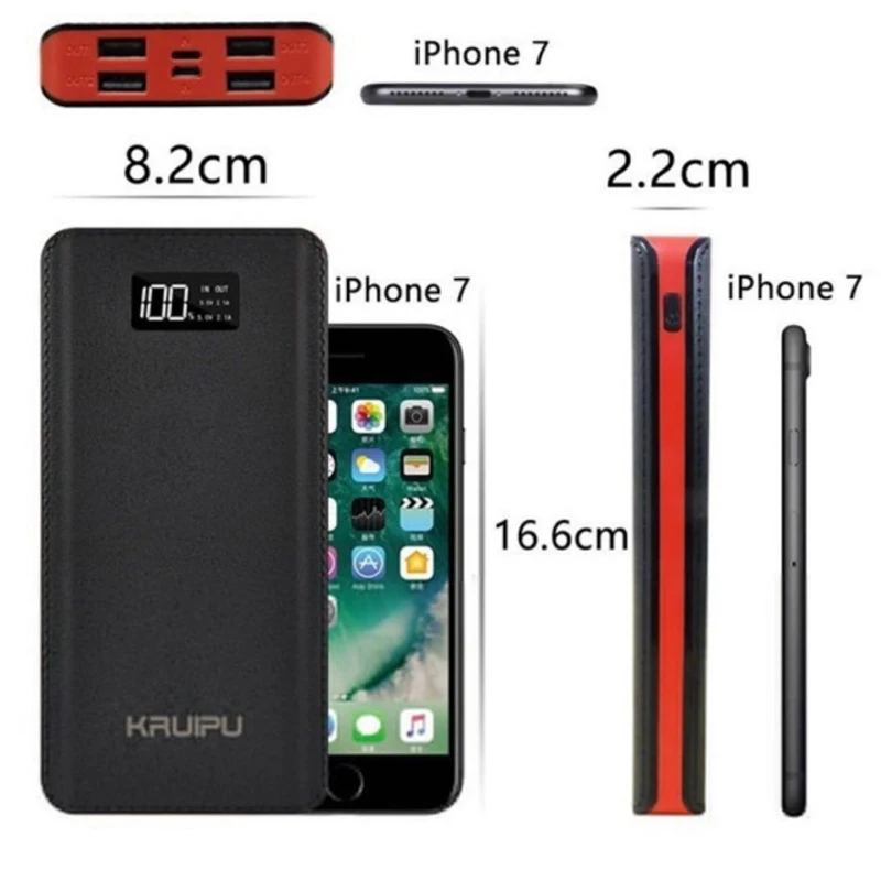Внешний аккумулятор 16000 мАч для iPhone Samsung Huawei Xiaomi быстрая зарядка 4 порта USB|Внешние