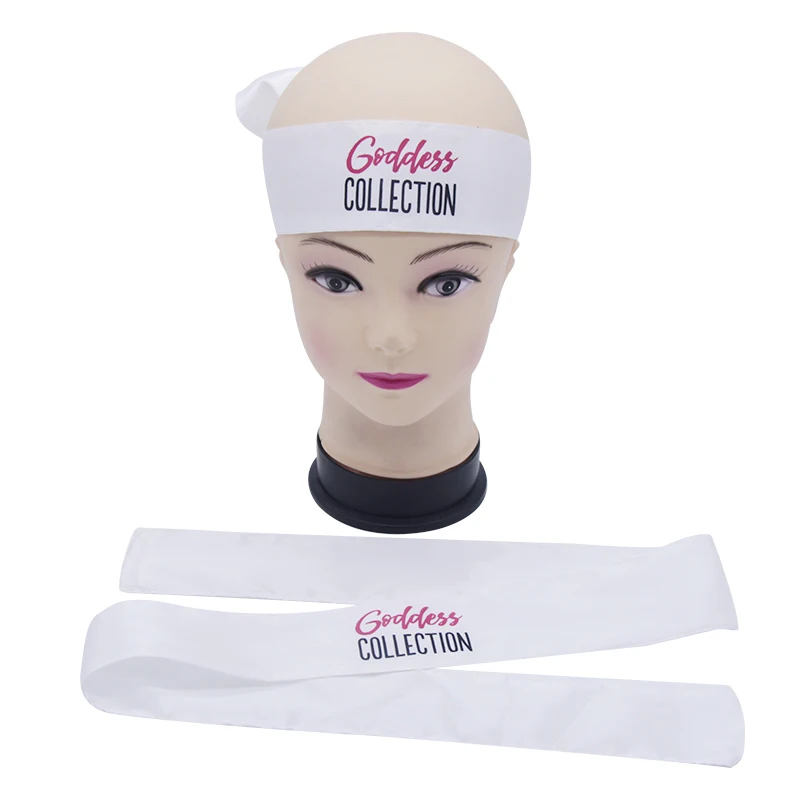 Индивидуальный логотип полиэстер сатин Женская повязка на голову уход удлинение