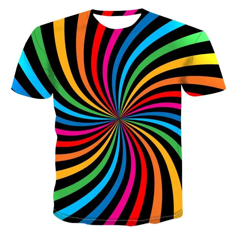 

Summer new 3DT shirt men's street casual print black short sleeve fashion funny white T-shirt high T-shirt Colorful T-shirt