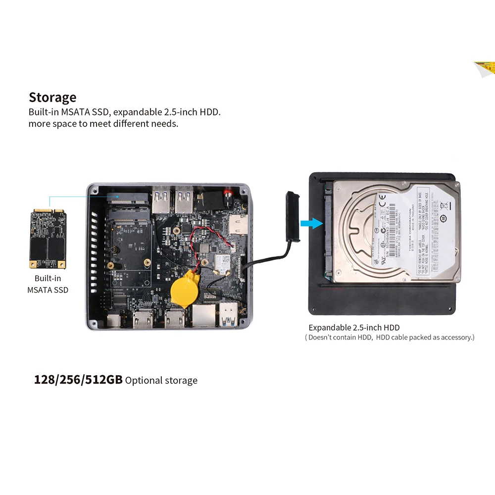 Мини-ПК Beelink Gemini X55 8GB 128GB GEMINI LAKE Pentium J5005 UHD 2,4 GHz+ 5GHz wifi 1000Mbps BT4.0Support 4K 60H Tv Box