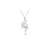 925 sterling silver moon splash earrings women light luxury wind simple new tide stone starling jewelry series necklace