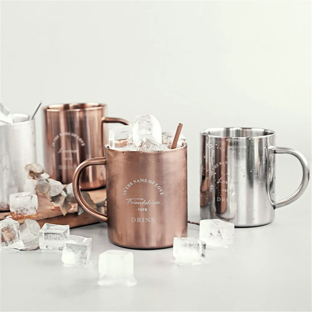 Старинная серебристая металлическая кружка 400 мл домашние простые парные кружки