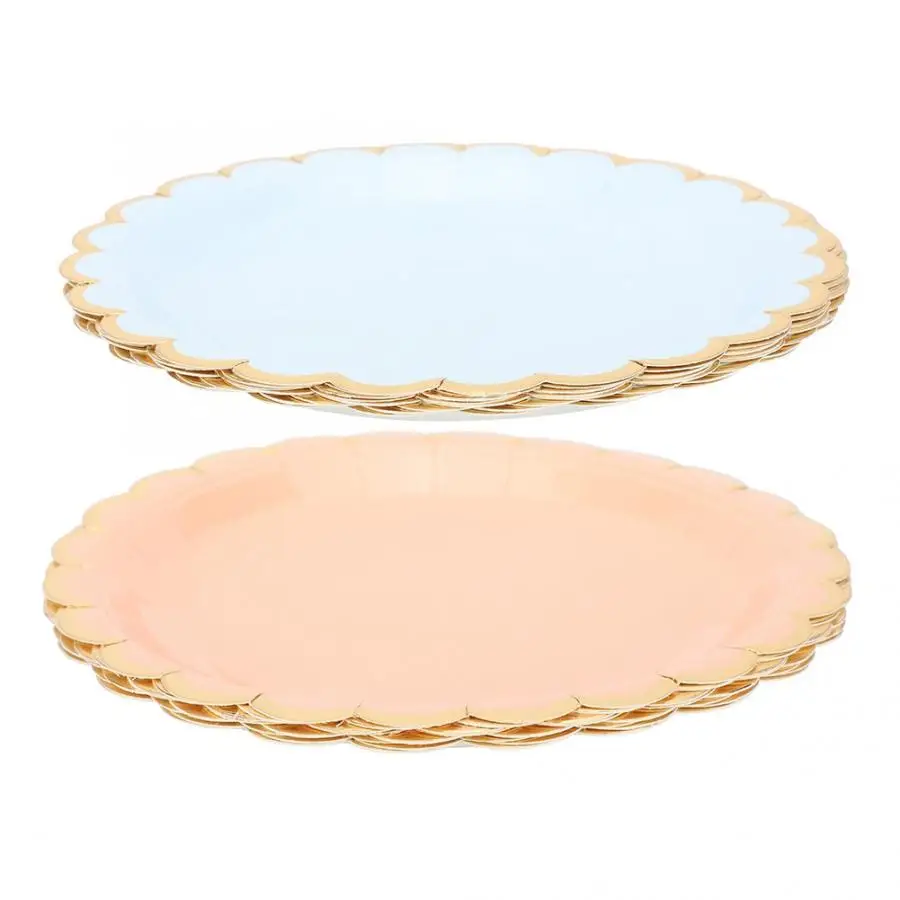 Вечерние одноразовые бумажные круглые тарелки 8 шт. 7 дюймов для дня рождения