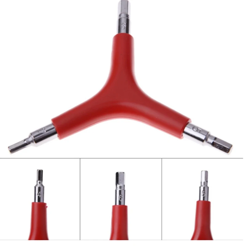 

Bicycle Repair Tool Multifunctional Practical Three Fork Mountain Bike Wrench Convenient Repair Tool Y Shape Outer Hex Wrench