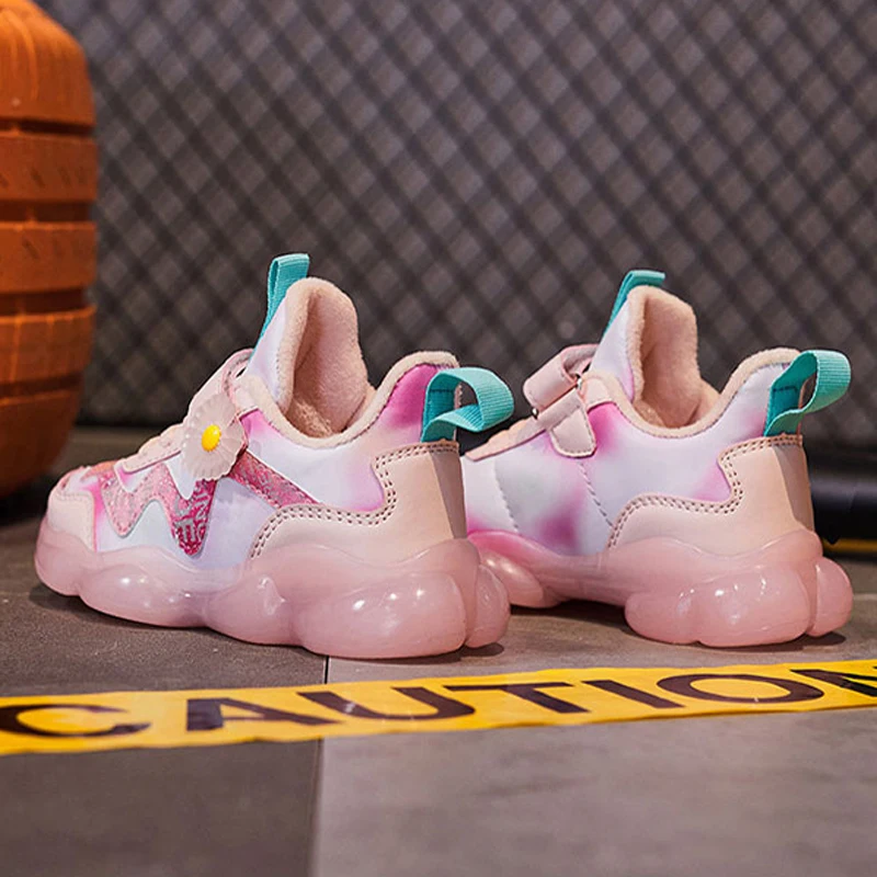 Новинка 2021 года Сезон весна Обувь для девочек с прозрачной подошвой Легкие