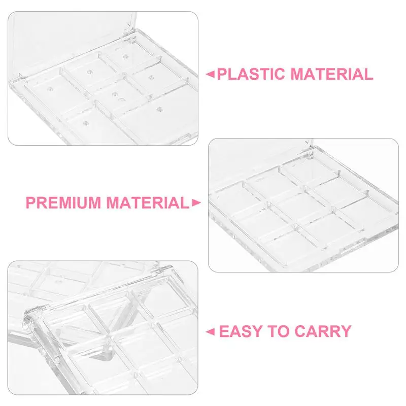 

4pcs Transparent Portable Cosmetic Container Eyeshadow Palettes Makeup Powder Box