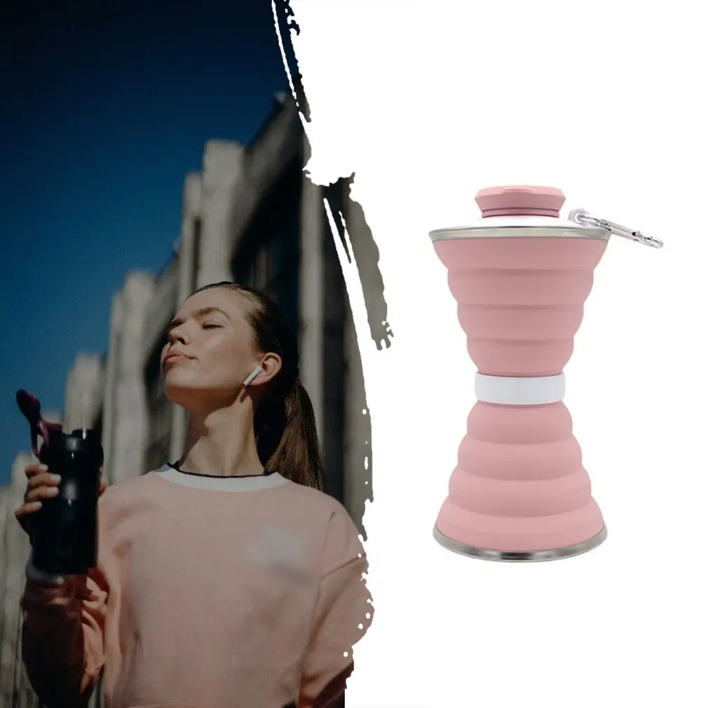 Большой Силиконовый складной чайник регулируемая спортивная кружка для воды