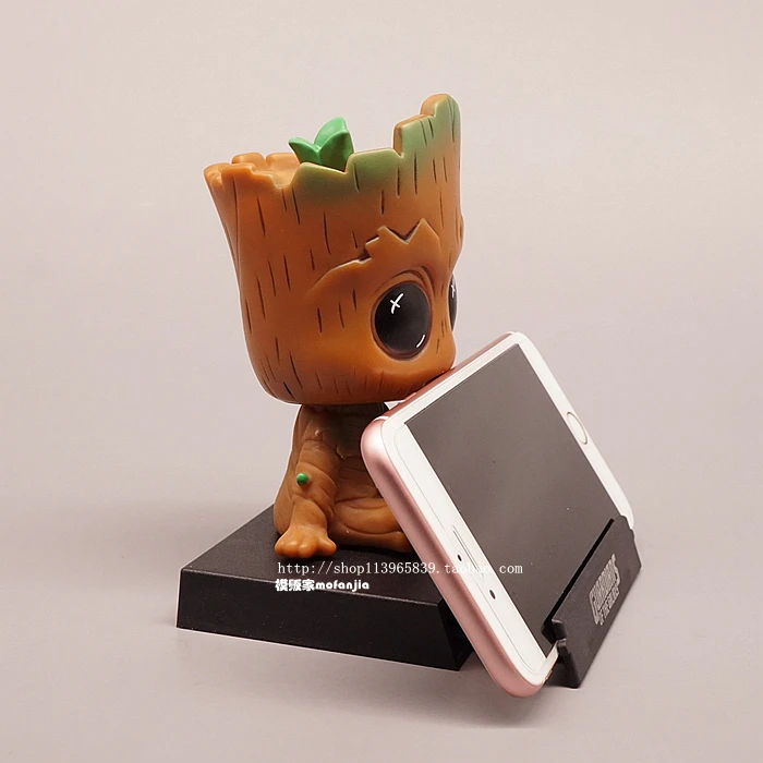 super hero captain america spiderman groot spider man vinyl shaking head doll q ver mobile phone holder stand table decoration free global shipping