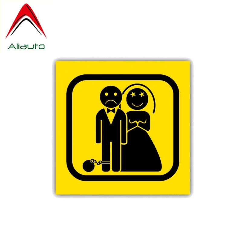 

Забавные автомобильные наклейки Aliauto на свадьбу, предупреждающие наклейки, водонепроницаемые солнцезащитные ПВХ наклейки для BMW X 1 2 3 4 5 6 7 с...
