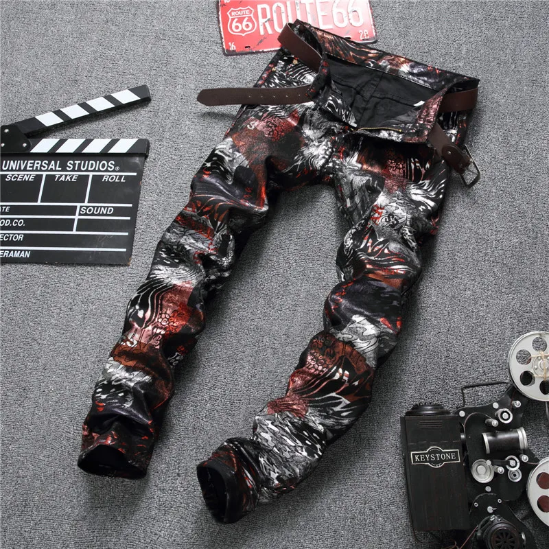 Idopy мужские брюки с принтом для ночного клуба вечерние Брюки в стиле хип-хоп