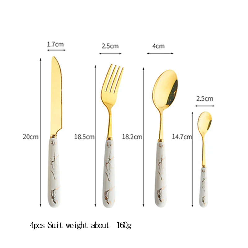 Набор посуды из нержавеющей стали с керамической ручкой корейский стиль нож