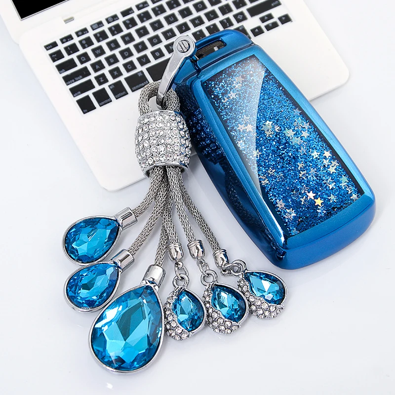 

Beautiful Quicksand New Soft TPU Car Key Cover Case For Audi A4 A4L A5 A6L B9 Q5 Q7 TT TTS 8S 2016 2017 Auto Styling Accessories