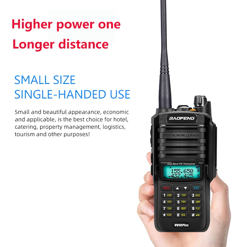 higher power one Обновление uv9r Baofeng UV-9R plus 50 км портативная рация 10 Вт 4800 мАч двухстороннее радио vhf uhf ham Радио большой диапазон CB радиостанция - Цвет: higher power one