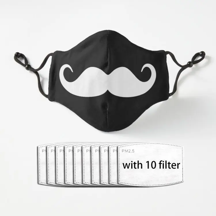 

Маска женская хлопковая многоразовая с усами и фильтрами, 3 слоя